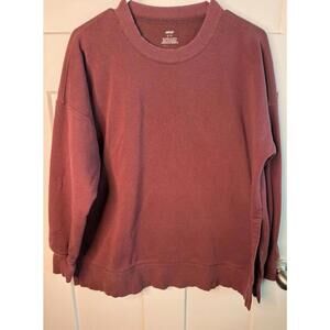 Aerie pullover in a rust color size small slits on the side oversized crew